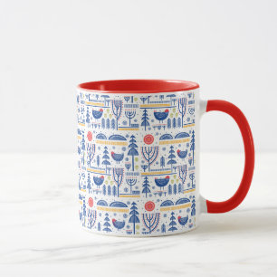 Folk Art Winter Bird Pattern Mug
