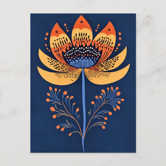 Folk Bloom No.261 Postcard (Front)