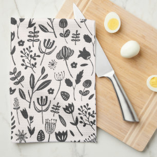 Folk Botanical Print Tea Towel