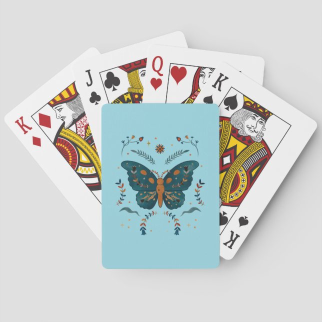 Folk Butterfly Custom Playing Cards (Back)
