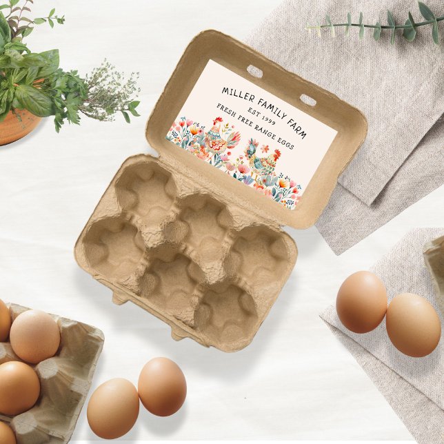 Folk Colourful Chicken Egg Carton Rectangular Sticker (Creator Uploaded)