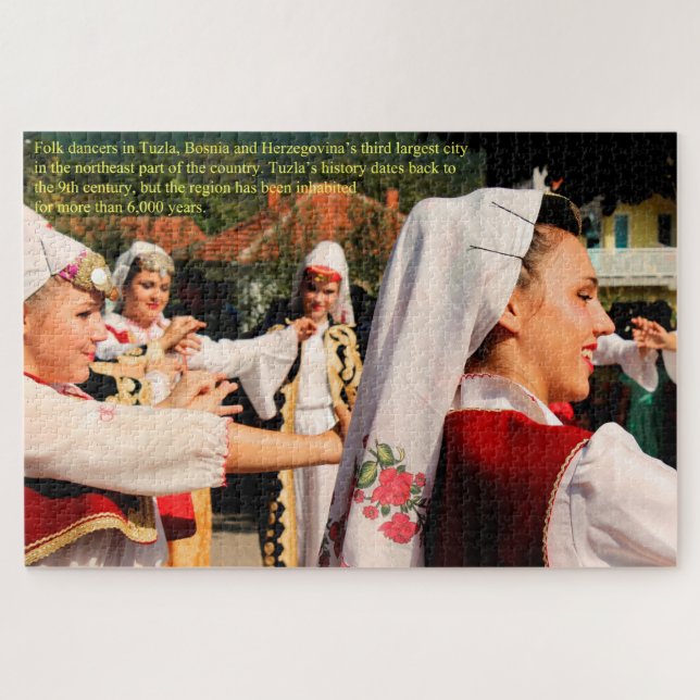 Folk Dancers in Tuzla Bosnia Large Jigsaw Puzzle (Horizontal)