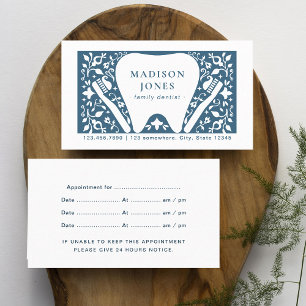 Folk Dentist logo Modern Appointment Business Card