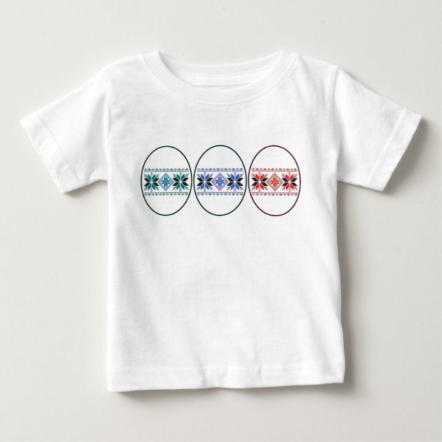 Folk Design Easter Eggs Baby T-Shirt (Front)