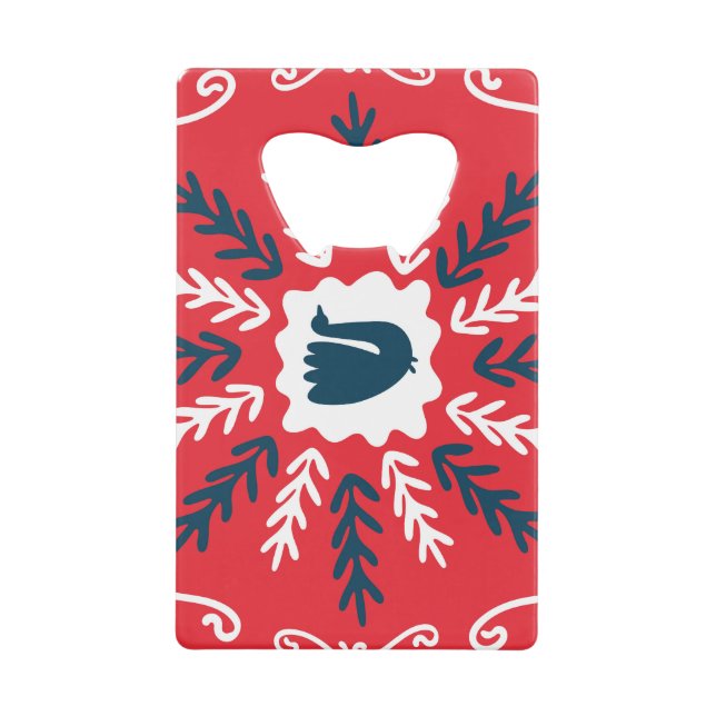 Folk Doodle Art Christmas Tile (Front)