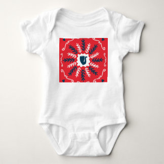 Folk Doodle Art Christmas Tile Baby Bodysuit