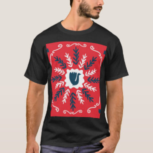 Folk Doodle Art Christmas Tile T-Shirt