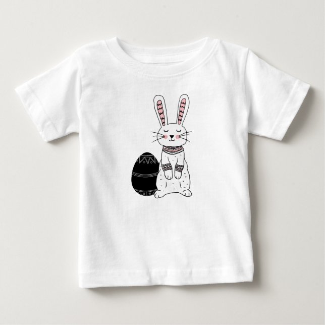 Folk Easter Bunny Rabbit Baby T-Shirt (Front)
