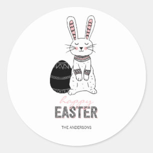 Folk Easter Bunny Rabbit Sticker