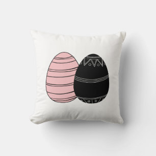 Folk Easter Eggs Throw Pillow