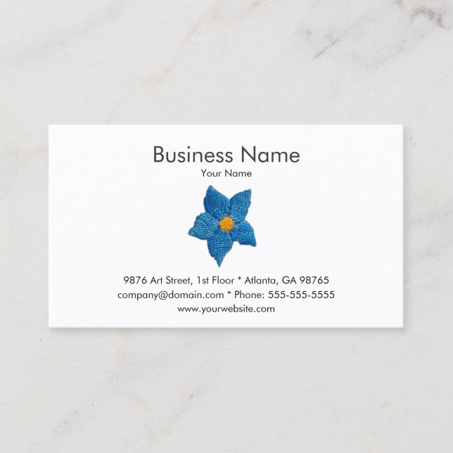 Folk Embroidery Business Card Template (Front)