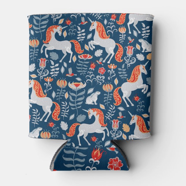 Folk Fantasy: Unicorns, Rabbits, Birds Can Cooler (Front)