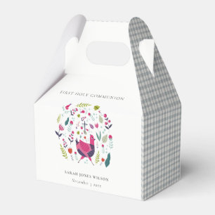 Folk Farm Floral Birdie First Holy Communion Favour Box