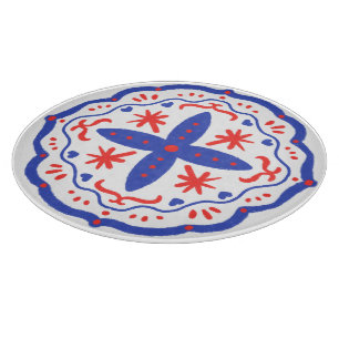 Folk Flora Dial Cutting Board