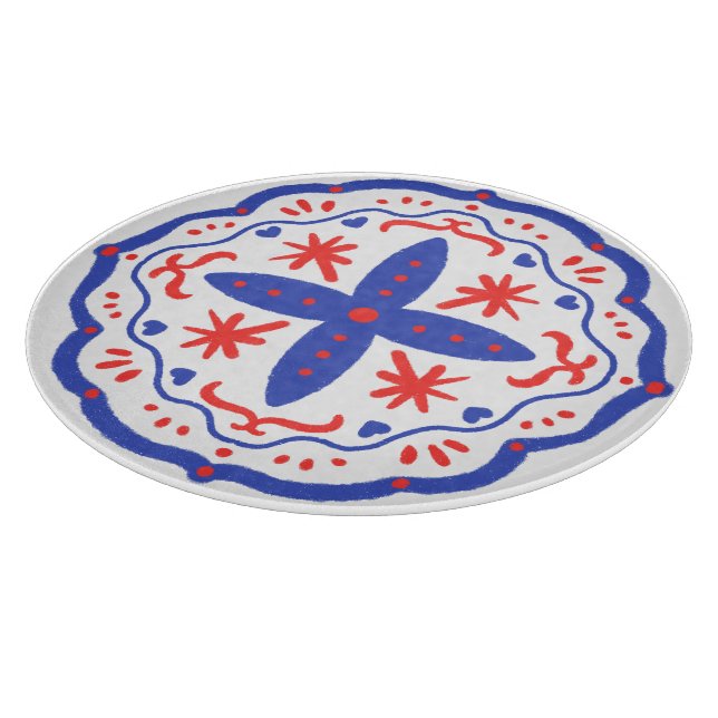 Folk Flora Dial Cutting Board (Corner)