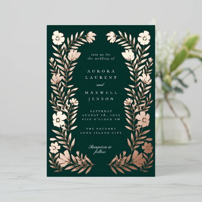 Folk Floral Botanical Frame Wedding (Standing Front)