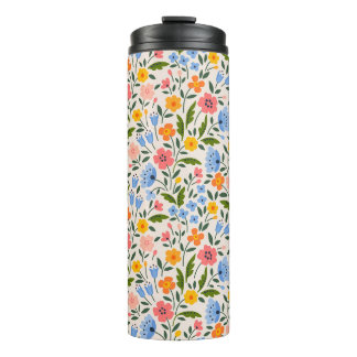 Folk Floral: Colourful Small Patterns Thermal Tumbler