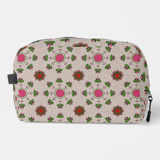 Folk Floral Pattern Charm Dopp Kit