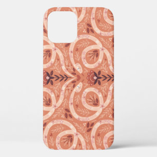 Folk Floral Snake: Symmetrical Vintage iPhone 12 Case