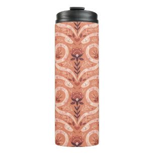Folk Floral Snake: Symmetrical Vintage Thermal Tumbler
