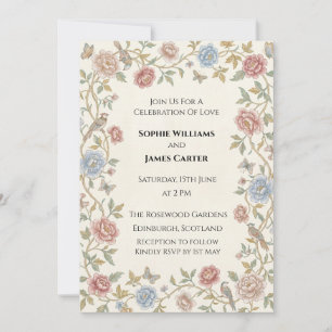 Folk Floral Wedding Invitation