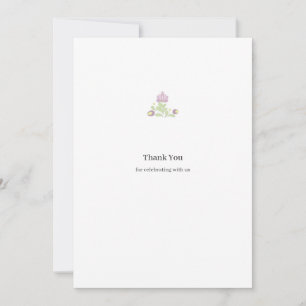 Folk Floral Wedding Thank You Minimal Design Card
