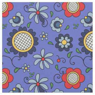 Folk Flowers -  folkart from Kashuby Fabric