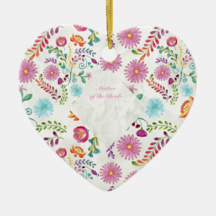 Folk Flowers Mother of Bride Gift- Customisable Ceramic Tree Decoration