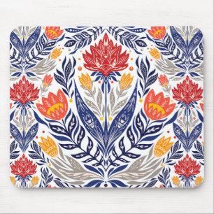 Folk flowers pattern mouse mat
