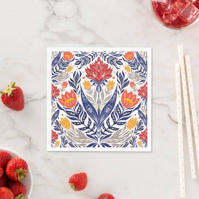 Folk flowers pattern    napkin (Insitu)