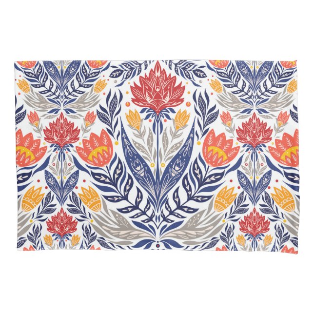 Folk flowers pattern   pillowcase (Front)