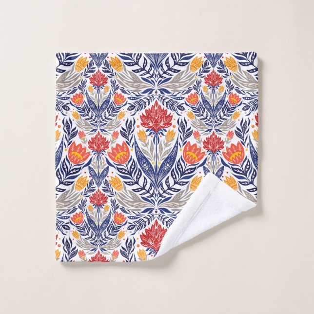 Folk flowers pattern   wash cloth (Wash Cloth)
