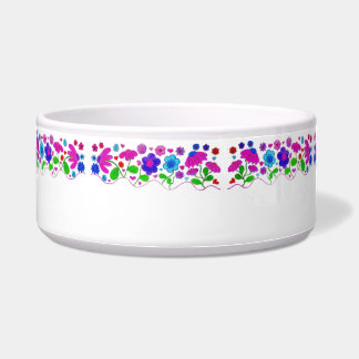 Folk Flowers Pet Bowl