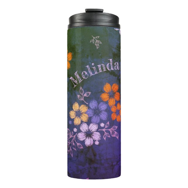 Folk Flowers Thermal Tumbler (Front)