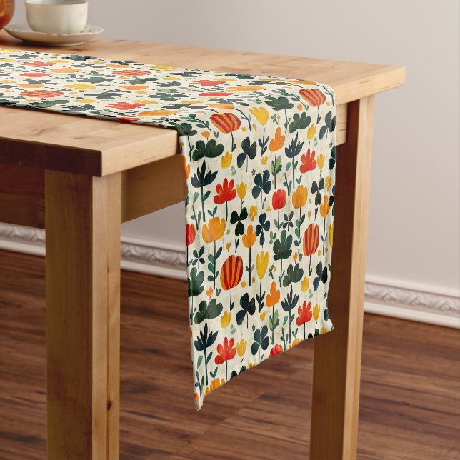 Folk Garden Clover Short Table Runner (In Situ)