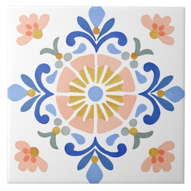 Folk Garden Watercolor Tile (Front)