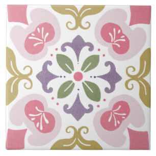 Folk Garden Watercolor Tile