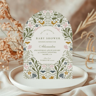 Folk Garden Woodland Baby Shower Invitation