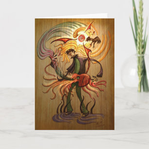 Folk Guitarist Greeting Card