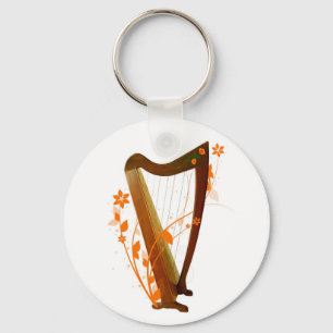 Folk Harp Key Chain