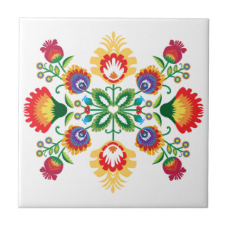 Folk Heart of Łowicz Tile