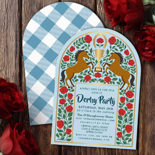 Folk Horse Racing Derby Day Party Arch Invitation