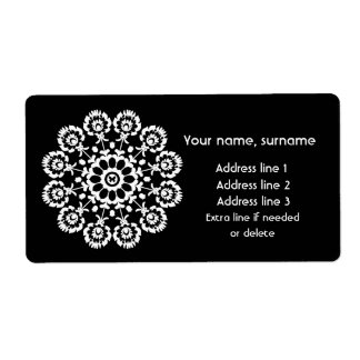 Folk in Black – Monochrome Lowicz Shipping Label