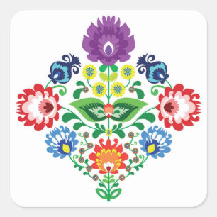 💜❤💓Folk inspired diamond Square Sticker