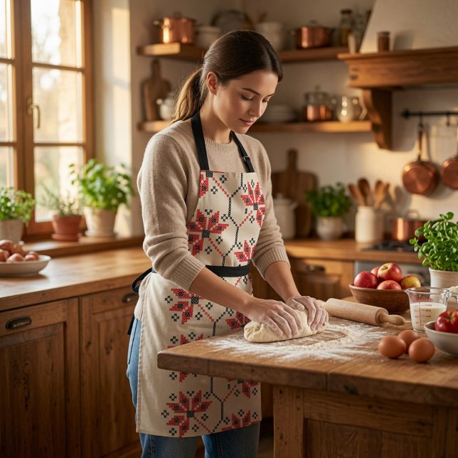 Folk-Inspired Kitchen Essentials Apron (Creator Uploaded)