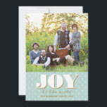 Folk Joy Christmas Card Holiday Photo Card<br><div class="desc">A folksy pattern in modern colours creates the background for this classic holiday photo card.</div>