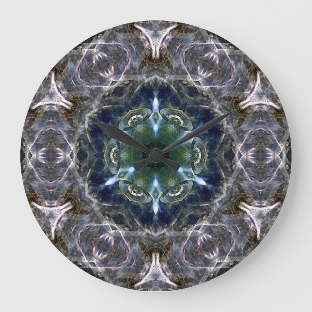 Folk Mandala  Large Clock (Front)