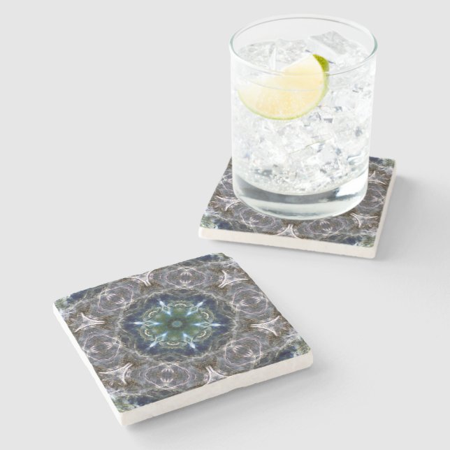 Folk Mandala  Stone Coaster (Side)