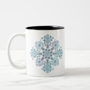 Folk Mandala Two-Tone Coffee Mug