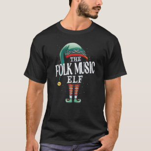 Folk Music Elf Christmas Group Xmas Pajama Party T-Shirt